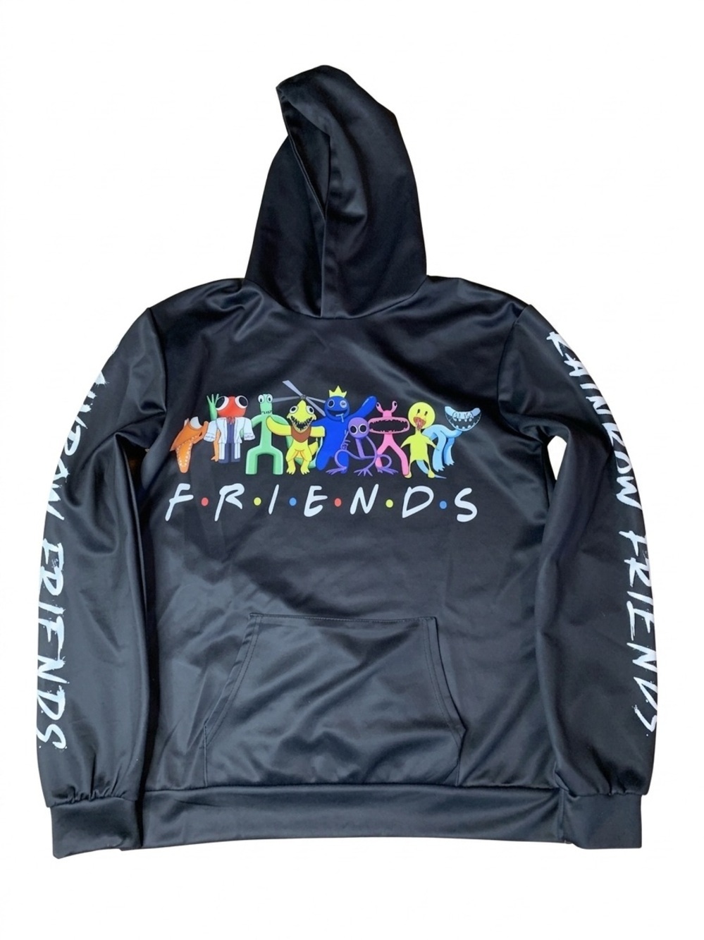 Roblox Rainbow Friends Graphic Hoodie Black Pullover Unisex Youth XL